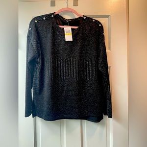 NEW Cable & Gauge metallic thread top. Size M.